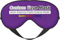 Custom Eye Mask for Sleeping Personalized Your Photo Text Logo Adjustable Strap Sleep Mask Customized Soft Blindfold Eyemask Blackout Eye Cover for Men Women Home Travel Offices Purple