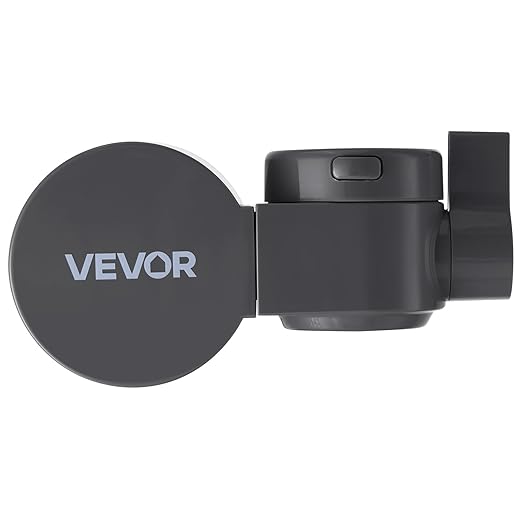 VEVOR Faucet Mount Water Filter, Horizontal Water Purifier for Sink Tap, Carbon Fiber Filters, Removes Chlorine Lead with 1 Filter, Fits Most Kitchen or Bathroom Faucets, Gray
