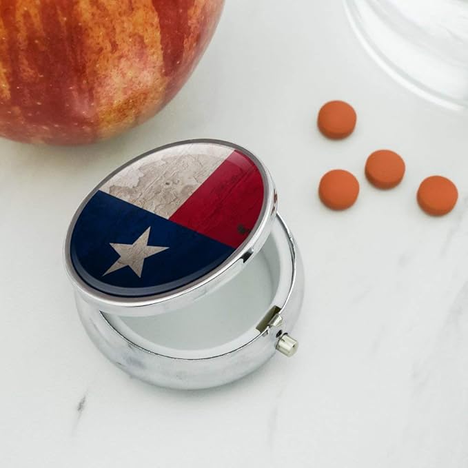Rustic Texas State Flag Distressed USA Pill Case Trinket Gift Box
