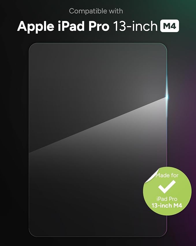 ZAGG Glass Elite iPad Pro 13" (M5)/ Pro 13" (M4) Screen Protector - Ultra-Strong, Scratch-Resistant, Smudge-Free, Easy Install, Eco-Friendly, Tempered Aluminosilicate Glass