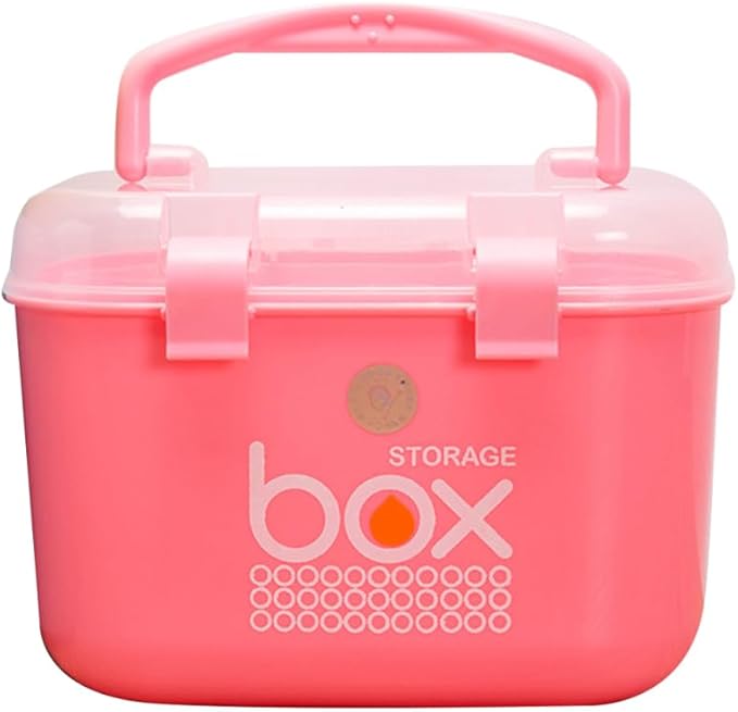Portable Multi-Functional Medicine Storage Box for Home Office and Travel Lightweight Design for Easy Organization of Pills and Bottles Color