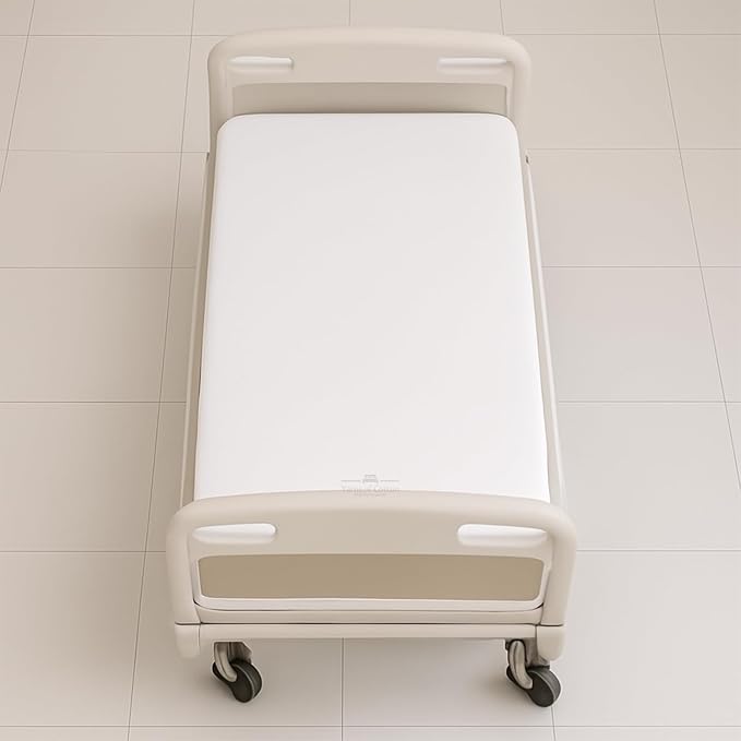 2 Pack Fitted Hospital Bed Sheets - Soft Microfiber Hospital Fitted Sheet - Hospital Bed Fitted Sheets (White, 36" x 84" x 12")