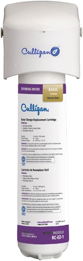 Culligan IC 1 EZ-Change Basic Inline Icemaker and Refrigerator Filtration System, 1 Count (Pack of 1)