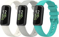 Sporty Wristbands Compatible with Fitbit Inspire 3 Health Tracker Replacement Accessories Soft Silicone Watch Bands for Inspire3 Fitness Tracker S/L