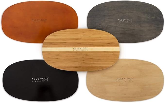 ALLEYOOP WOOD ROCKER BOARD • Unique 360° Omni-directional Rocking Movement • Ergonomically Engineered For Stability At Your Standing Desk, Medium, Gray