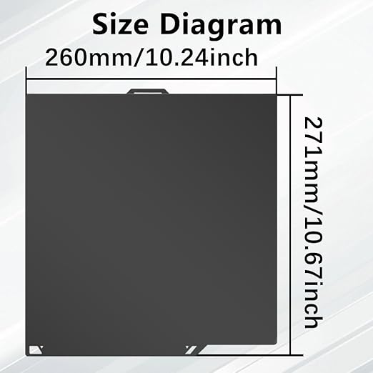 Double Sided Smooth PEI for Elegoo Centauri Carbon/Centauri Carbon 2 Build Plate Carbon Plates 260x271mm Flexible Removable Hardened Steel PLA Plate Heatingbed for Elegoo CC Platforms.