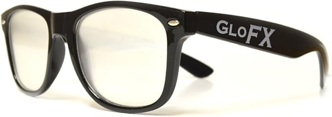 GloFX Black Frame Extreme Line Diffraction Glasses – Laser Etched for Vibrant Rainbow Light Effects, Flexible & Durable, Perfect for Raves & Festivals