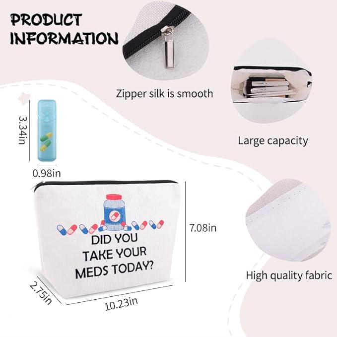 Small Travel Medicine Bag Carrier Cancer Patient Gifts for Women Hospital Gifts for Patients Medication Supplies Bag Pharmacy Physician Gift Bags Medical Doctor Nurse Pharmacist Birthday Present Idea