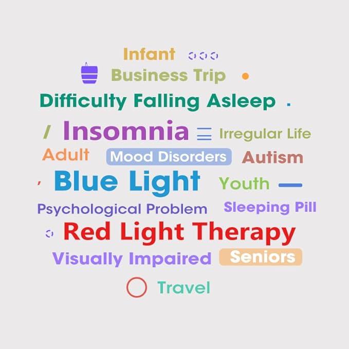 Red Light Therapy for Sleep 670nm Wavelength Timing and 5 Brightness Red Lights Lamp,4 Colors with Touch or Remote Control Decorative Lamp for Bedroom