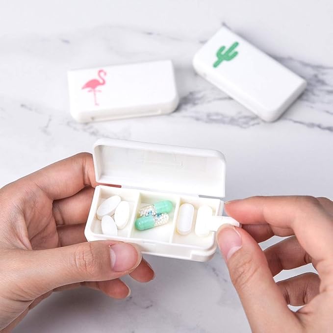 4 Pcs Daily Pill Box Case Waterproof Medicine Organizer Vitamin Holder Mini Pill Medicine Container for Travel Use