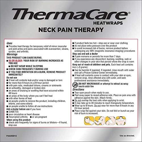 ThermaCare Heat Wraps for Neck & Shoulder Pain Relief, Portable Adhesive Heating Pads with 16-Hour Therapeutic Heat, Drug-Free Muscle & Joint Soothing Patches, Large, (Pack of 9)