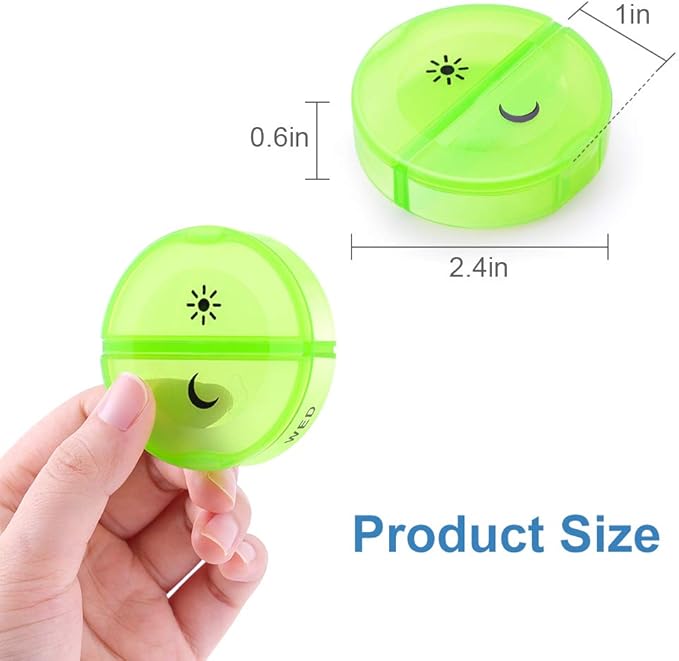 DANYING Large Pill Organizer 2 Times a Day, Weekly Pill Box, AM PM Pill Case, Rainbow Pill Container 7 Day, Twice A Day Vitamin Case