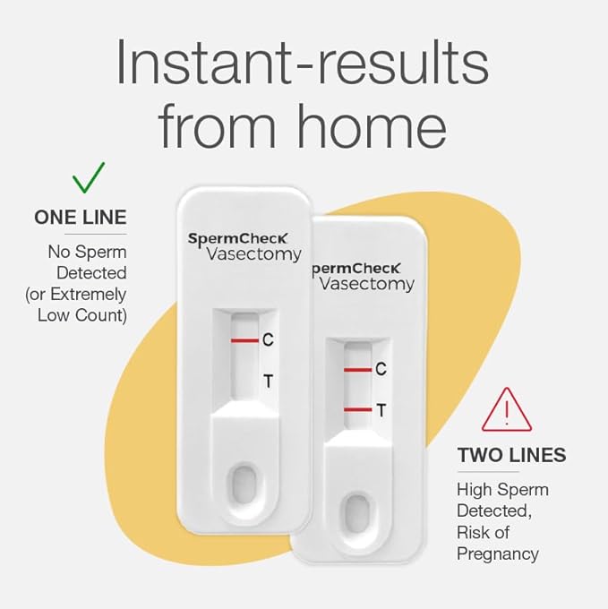 SpermCheck Vasectomy Home Test Kit - Check Sperm Count Post Vasectomy - 2 Pack - Easy to Read, Private - 98% Accuracy - FSA HSA Eligible - FDA Cleared