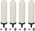 HUINING 4PCS 7-inch Replacement Ceramic Filter Candle with Activated Carbon for Countertop Gravity Water Filter System and Household Water Cooler Filtration Systems
