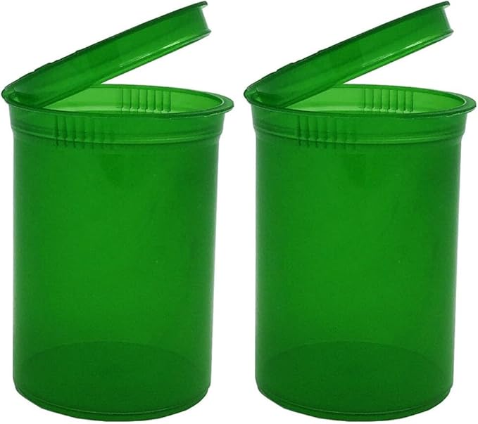 Multi-Use Airtight Empty Pill Bottles with Hinged Lids, 30 Dram Plastic Bottle Organizer for Supplements, Vitamins & Medicines, 12 Pack (Green Translucent)