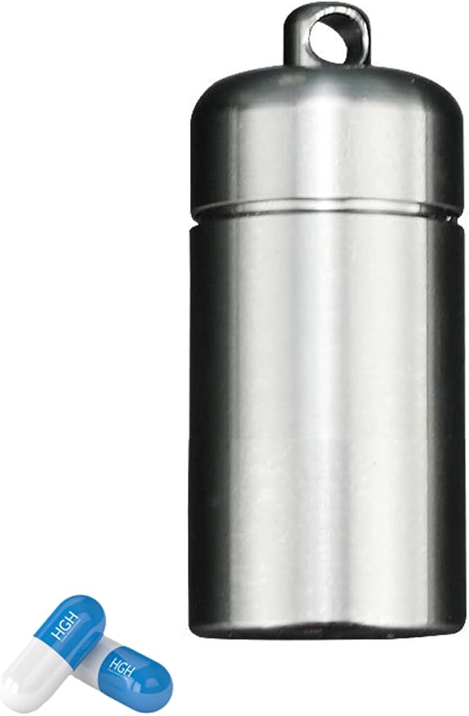 Titanium Travel Pill Holder, Portable Pill Case Keychain, Outdoor Survival Waterproof Pill Container, EDC Small Pill Bottle, BPA Free Light Proof Medicine Box for Daily Pocket Camping