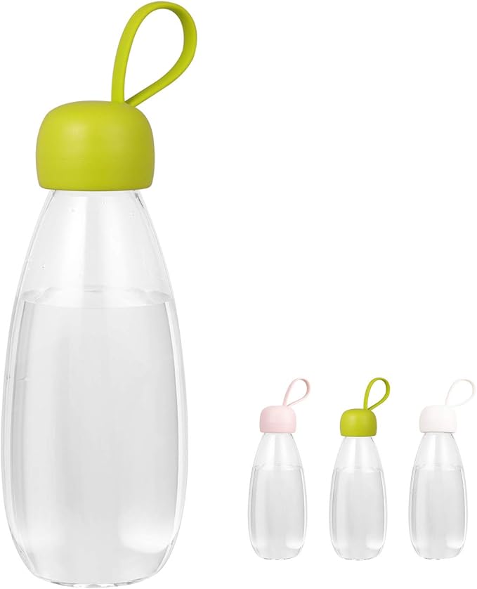 emoi BPA Free Water Bottle, 16oz/480ml Cute Water Bottle with Carrying Strap, Ideal for Kids Boys Girls Students Women Healthy Hydration-Green
