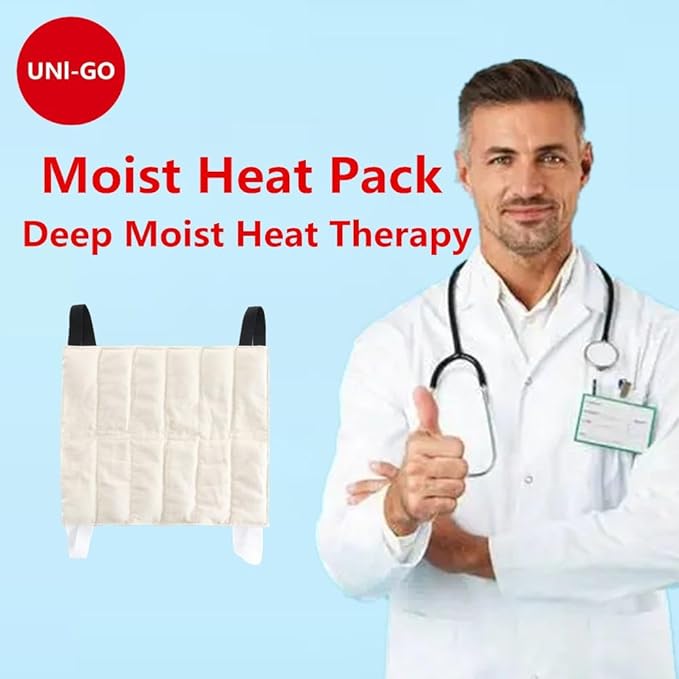 UNI-GO Moist Heat Pack, Relieve Body Fatigue, Pain, Backache, Arthritis, Joint Stiffness, Sprains, Bruises, General Soreness and Spasms. (Standard Size-10"x12")