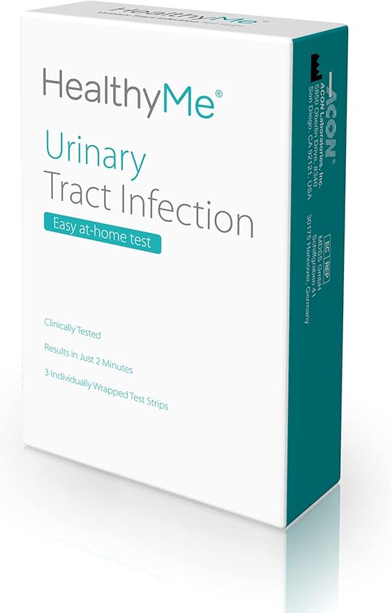 Urinary Tract Infection (UTI) Test Strips, 3 Individually Pouched, Self-Testing Strips, Accurate, Easy to Read, Results in 2 Minutes, Clinically Tested
