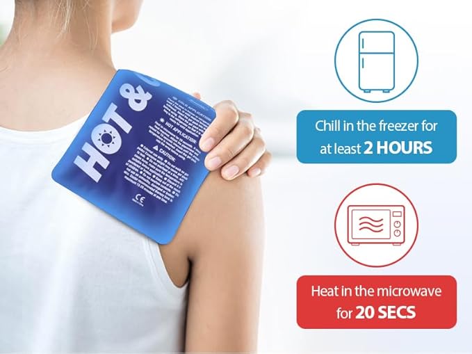 Hilph Ice Packs for Injuries Reusable, 6 Pack Soft Hot and Cold Gel Ice Pack Set for Pain Relief, Swelling, Bruises, Inflammation and Post Surgery Recovery, Ideal for Head, Ankle, Knees and Neck