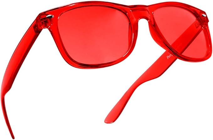 Red Color Therapy Glasses for Chakra Healing, Chromotherapy, and Mood