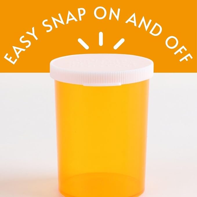 Five Star Supplies Snap Cap Plastic Pill Bottles - Easy Open Snap Cap - Pill Container Prescription Vial (Blue, 6 DRAM 650 ct.)