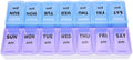 7-Day Pill Box Case Weekly and Daily Pill Organizer 2 Times a Day AM/PM for Vitamin Supplements, Medication