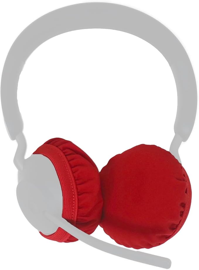 RadiArmor RF Blocking Headset Covers – Shielding for On-Ear Wireless Headsets, Headphones – Reduces RF Exposure Between 90-98% – Fits Most On-Ear Headsets (Red, Medium)