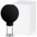 Nuanchu Facial Cupping Cup Glass Face Cup Silicone Cupping Massage Vacuum Suction Mug for Body Face Leg Arm Back Shoulder Muscle and Joint(Black,0.65 Inch Diameter)
