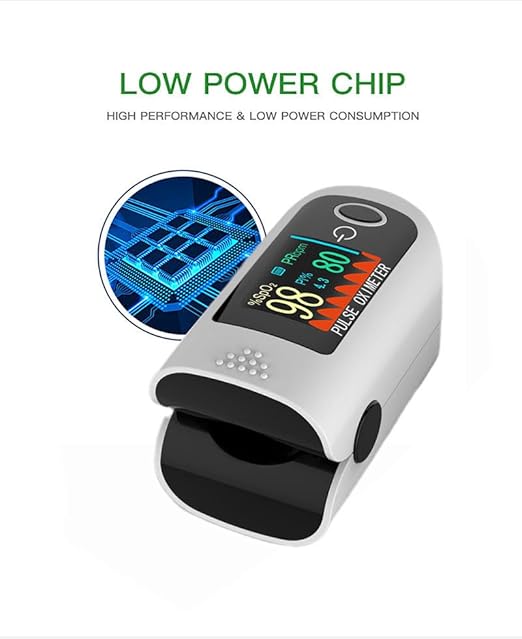 X1805P Fingertip Pulse Oximeter Blood Oxygen (O2) Saturation Monitor Pulse Ox w/Plethysmograph and Perfusion Index (PI) For Sports or Aviation Use