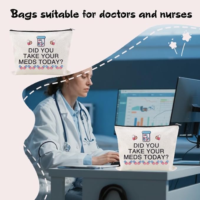 Small Travel Medicine Bag Carrier Cancer Patient Gifts for Women Hospital Gifts for Patients Medication Supplies Bag Pharmacy Technician Gift Bags Medical Doctor Nurse Pharmacist Birthday Present Idea