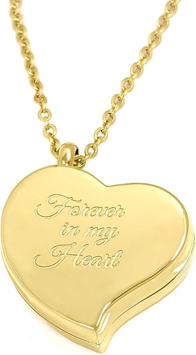 Amour Heart Pill Necklace - Polished Heart Locket with Strong Magnetic Closure - Medication Necklace - Keep Your Medication Securely with You at All Times - 26 Inch Chain