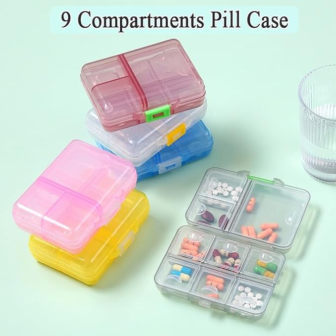 Weekly Pill Organizer, Waterproof 7 Day Large Daily Pill Box Reminder, Cute Vitamin Case Compact Medicine Container, Portable Travel Pill Holder Supplement Medication Calcium Tablet Dispenser