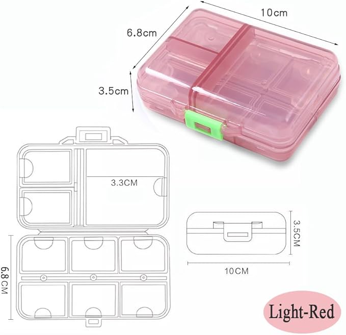 Weekly Pill Organizer, Waterproof 7 Day Large Daily Pill Box Reminder, Cute Vitamin Case Compact Medicine Container, Portable Travel Pill Holder Supplement Medication Calcium Tablet Dispenser