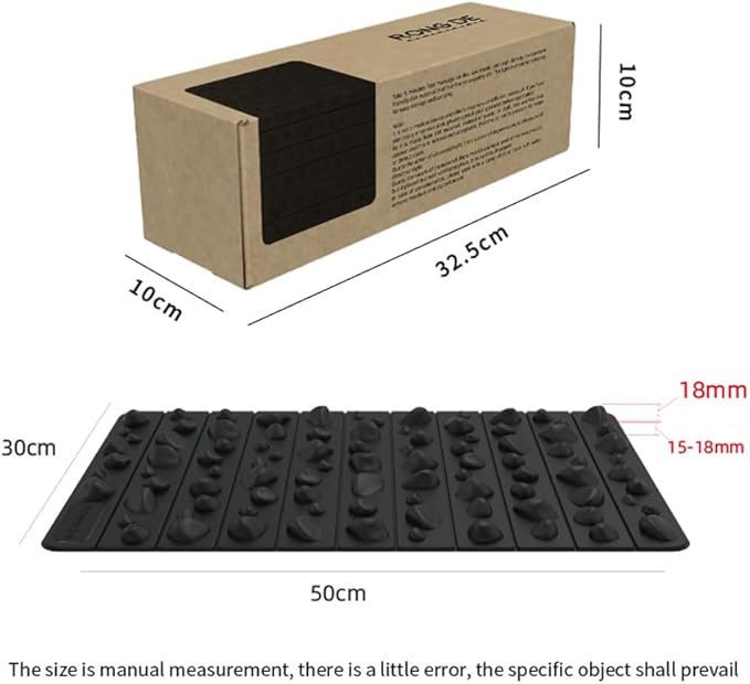 Foot Massage Mat for Plantar Fasciitis & Heel Pain Relief - Non-Electric Acupressure Pad - Office & Home Reflexology Floor Mat - Durable Rubber Foot Pain Relief Mat, 20'' x 11.8 ''