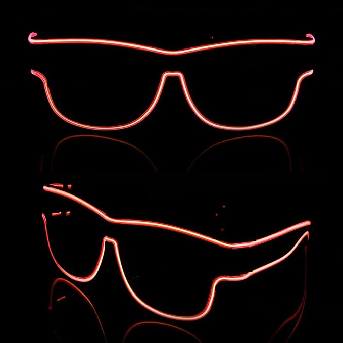 Ainiv Wireless Light Up Glasses 3 Modes LED Luminous Glasses Glow in the Dark for Parties, DJ, EDM, Halloween, Christmas