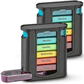 gofidin Weekly Pill Organizer, 1 Dispenser, 7 Stackable Compartments Four Times-a-Day - Morning, Noon, Evening, and Bedtime