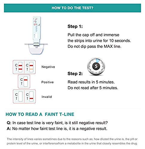 Easy@Home Single Drug Screen Test: 10 Pack Cocain Urine Drug Test Kits, Instant COC Panel Testing for Home Use, 300 ng/mL Cutt-Off Level Cocaine Test Kit, EDCO-114