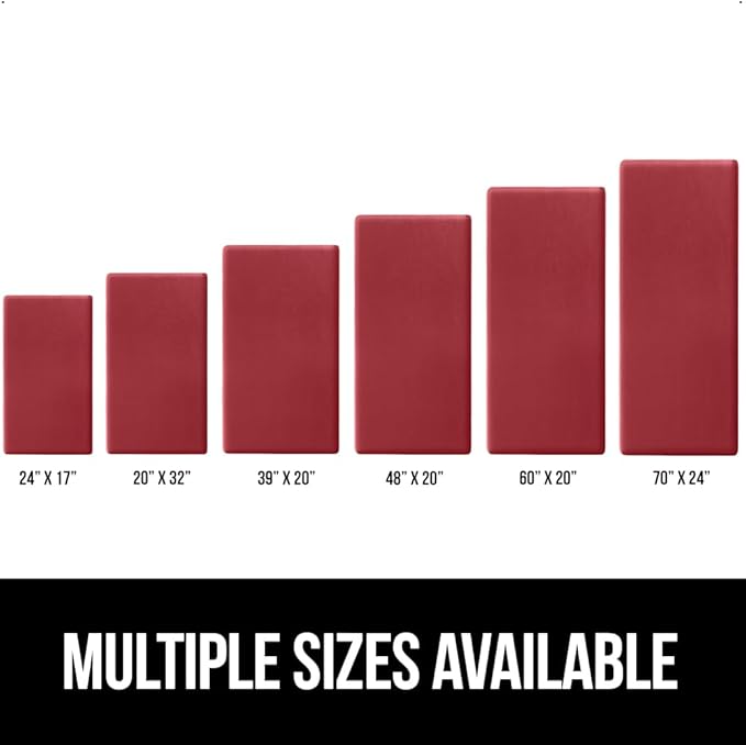 GORILLA GRIP Comfortable Cushioned Kitchen Mats for Floor, 48x20, Waterproof and Stain Resistant Soft Top, 3/4 Inch Thick Ergonomic Standing Desk Anti Fatigue Mat, Foam Supports Ankles and Feet, Red
