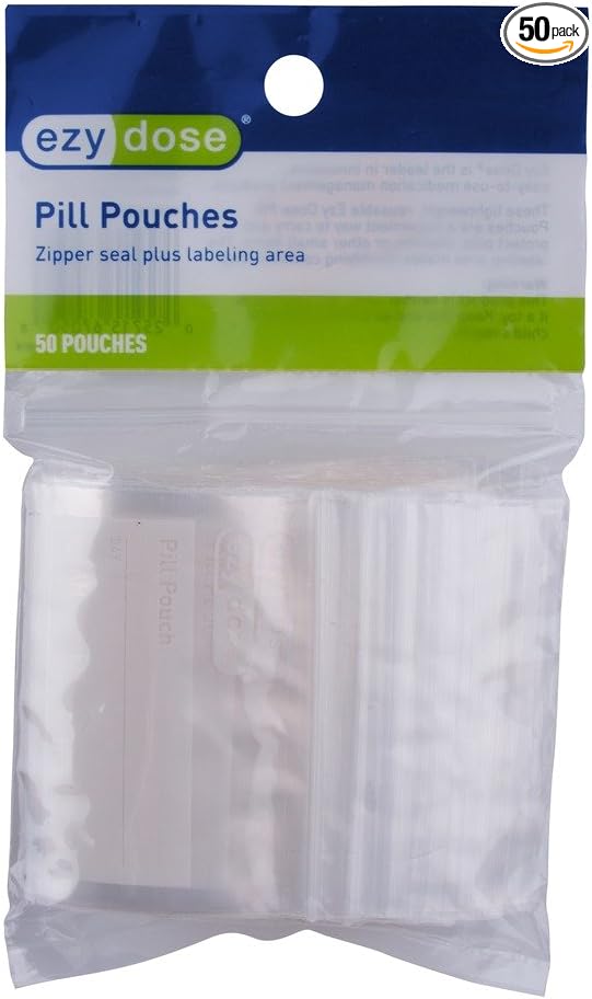Ezy Dose Pill Packs | Pill and Vitamin Organizer Pouches | 50 Count | Disposable