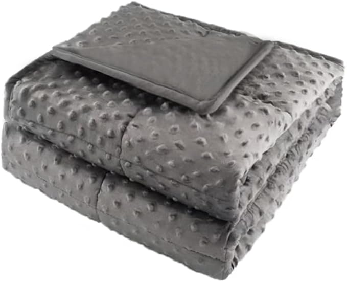 ALANSMA Reversible Weighted Blanket for All Season, Luxury Velvet, Warm and Cool, Adult Kids 5Lb Weighted Blanket, Enjoy Sleeping Anywhere(Grey,36"x48" 5lbs)