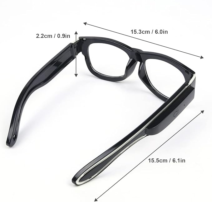 Ainiv Wireless Light Up Glasses 3 Modes LED Luminous Glasses Glow in the Dark for Parties, DJ, EDM, Halloween, Christmas