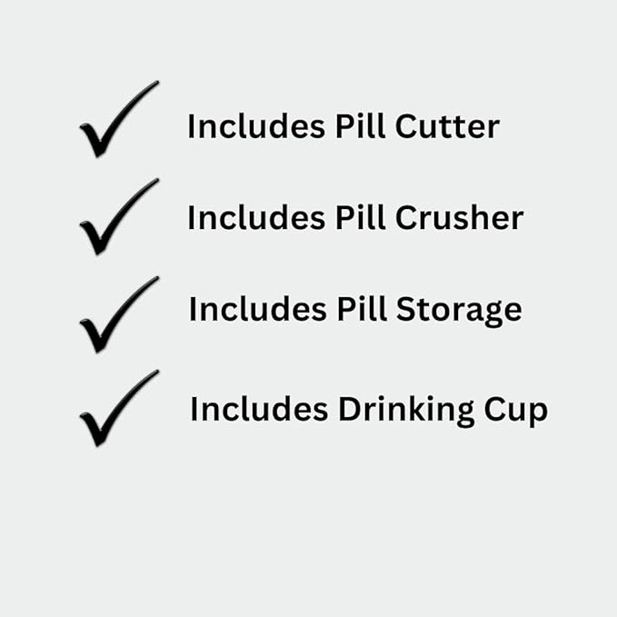 Pill Crusher Cutter and Grinder Cut and Crush Combo with Drinking Cup, Storage, by easycare