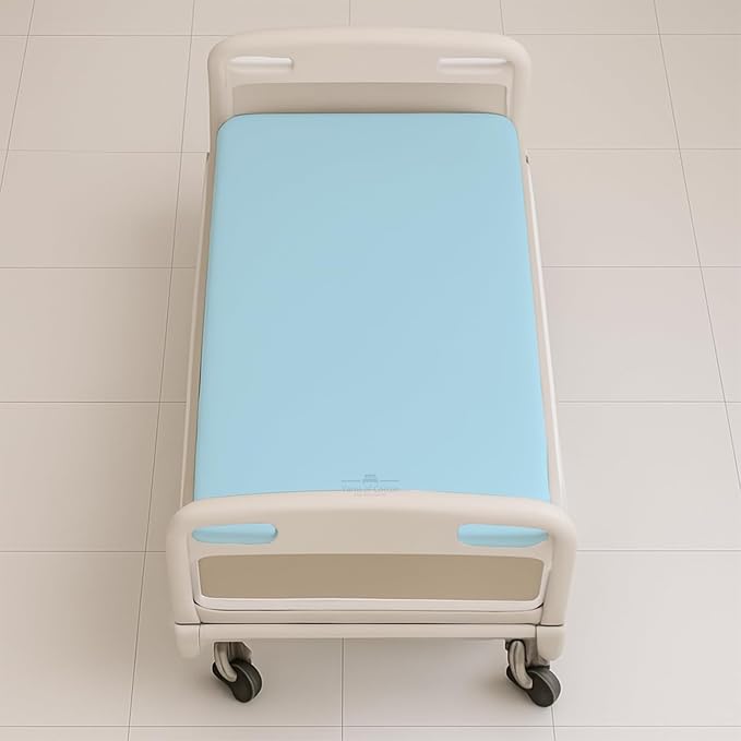 6 Pack Fitted Hospital Bed Sheets - Soft Microfiber Hospital Fitted Sheet - Hospital Bed Fitted Sheets (Light Blue, 36" x 84" x 12")