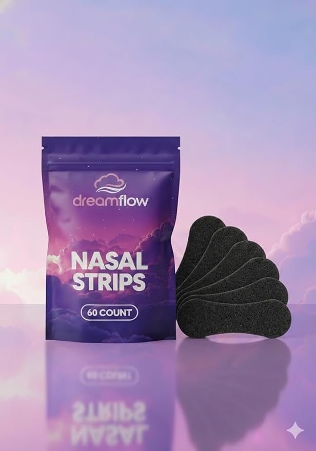 Nasal Strips for Deep Sleep - Lightweight Comfortable Nose Tape with Strong Easy-Grip Adhesive for Painless Removal - Hypoallergenic Latex-Free Nose Strips for Breathing & Snoring Relief