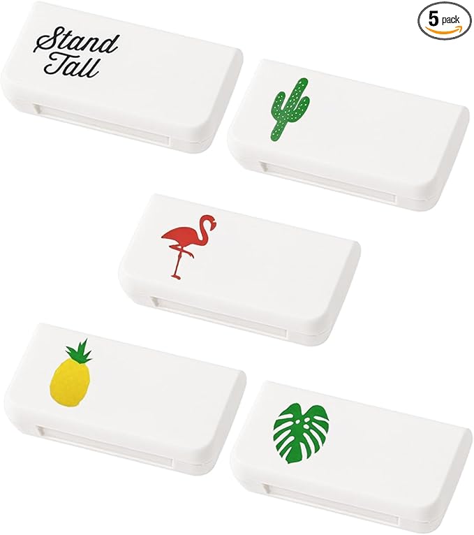 5 Pack Small Pill Organizer, Portable Travel Pill Case with 3 Compartments, BPA-Free Pill Box for Purse, Pocket, Daily Vitamins and Pills