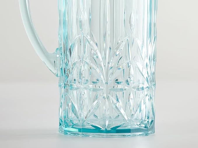 BELLAFORTE Shatterproof Tritan Plastic Water Pitcher With Lid, Myrtle Beach 88oz Unbreakable Water Jug with Handle Perfect for Orange Juice, Iced Tea & Beverage - Dishwasher Safe - BPA Free - Teal