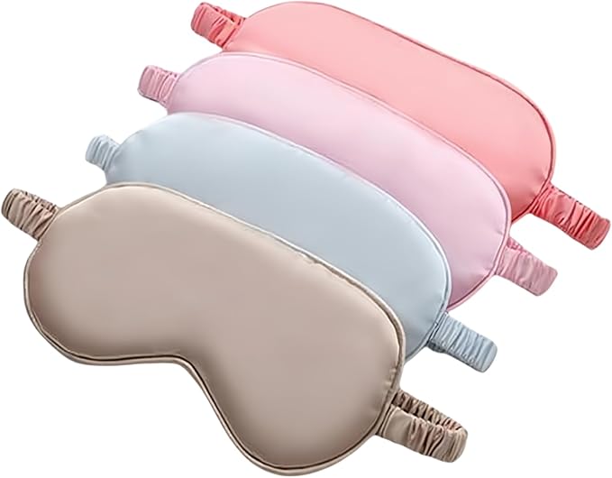 Soft Silk Sleep Eye Masks Lightweight Eye Cover Eyeshade for Night Sleeping with Elastic Strap Purple