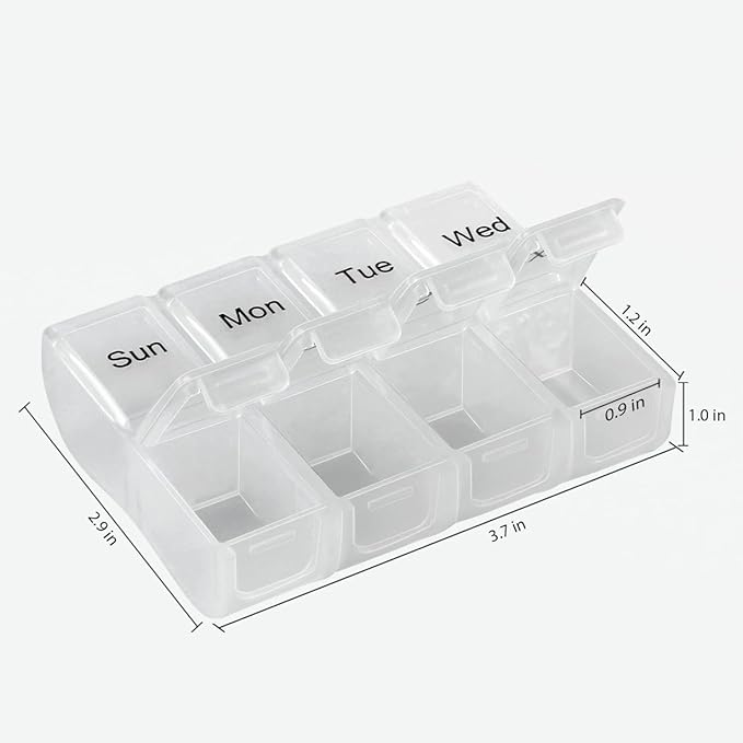 2 Packs Weekly Travel Pill Organizer Case for Purse with Removable 7 Day Box, Fashionable Pill Container for Medicine, Vitamin, Supplement