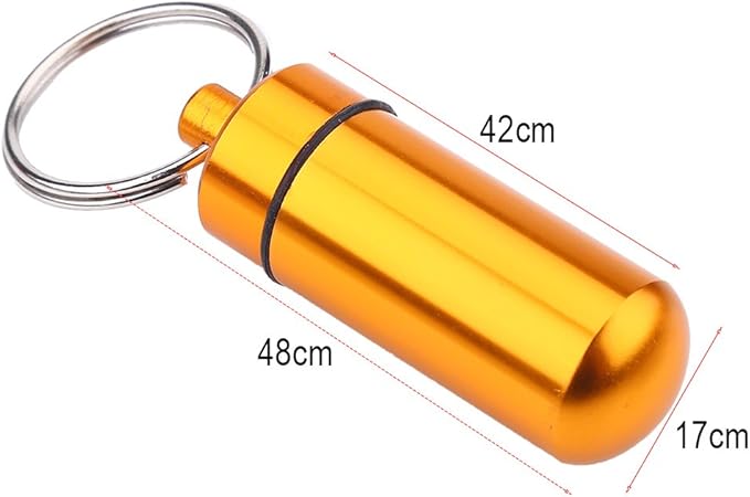 KIKYO Waterproof Aluminum Mini Pill Case Organizer, 9 Compartments, Keychain Pill Box with Outdoor Medicine Holder